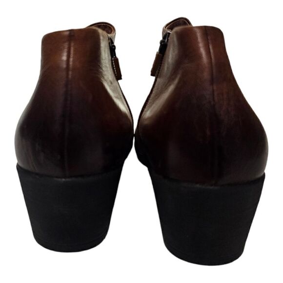 DANSKO Raina Leather Chestnut Burnished Ankle Booties Zip-Up Size 42/12 - Picture 4 of 8